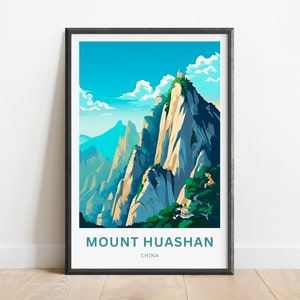 Huashan Mountain Travel Print - Huashan Mountain poster, China Wall Art, Framed present, Gift China Present
