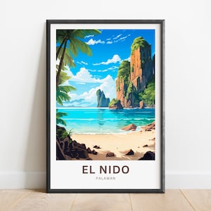 El Nido Travel Print - El Nido poster, Philippines Wall Art, Framed present, Gift Palawan Philippines Present