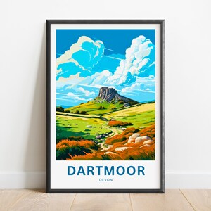 Dartmoor Travel Print - Dartmoor poster, Devon Wall Art, Framed present, Gift England Present