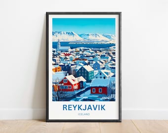 Reykjavik Travel Print - Reykjavik Poster, Island Wandkunst, gerahmtes Geschenk, Island Geschenk