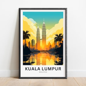 Kuala Lumpur Travel Print -Kuala Lumpur poster, Malaysia Wall Art, Framed present, Gift Malaysia Present