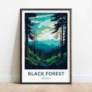 Schwarzwald Travel Print - Schwarzwald Poster, Deutschland Wand Kunst, gerahmt Geschenk, Geschenk Deutschland derzeit