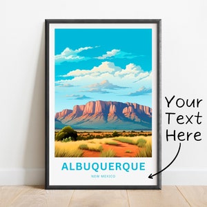 Personalized Albuquerque Travel Print - Albuquerque poster, Albuquerque Wall Art, Framed present, Gift New Mexico Present