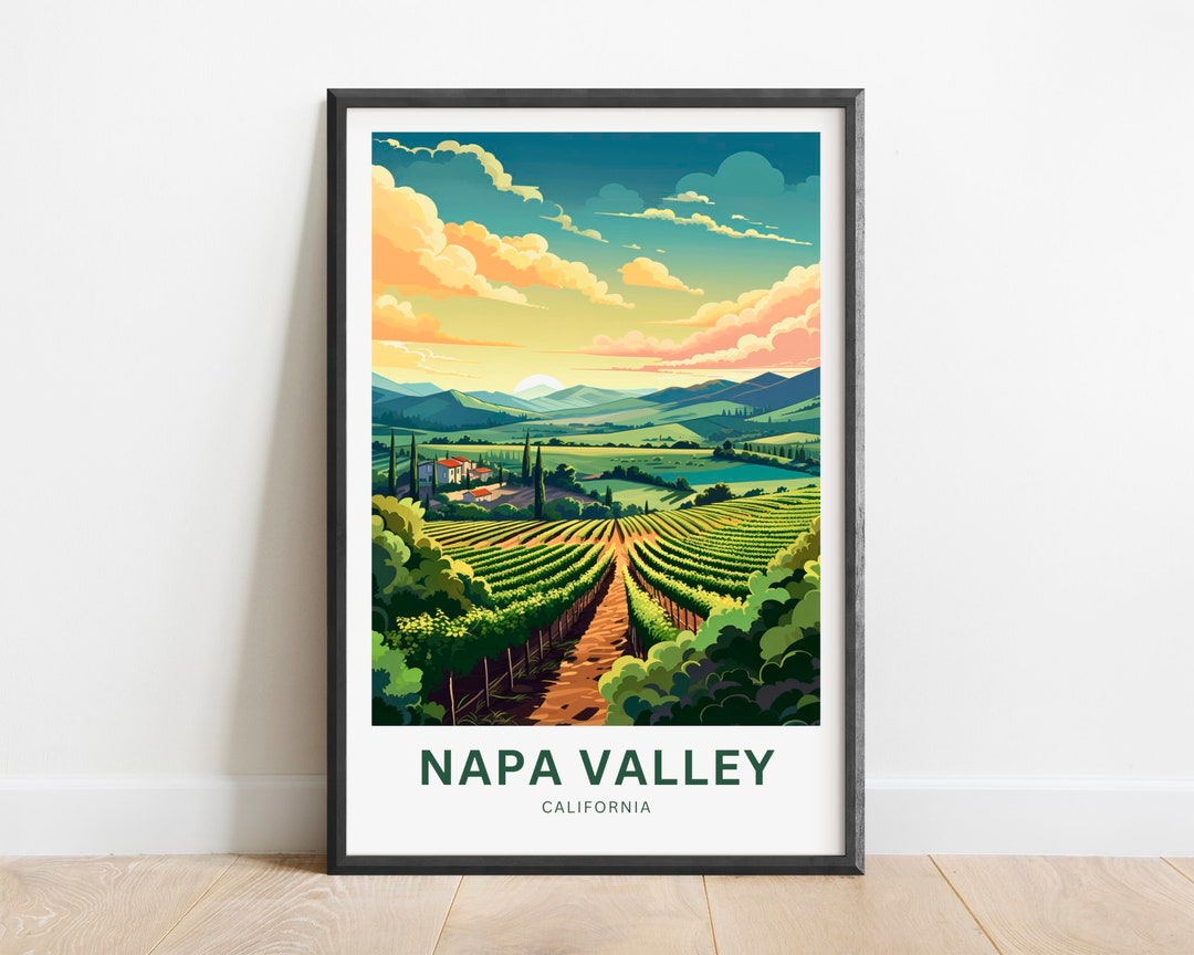 Napa Valley Travel Print - Napa Valley Poster, California Wall Art ...