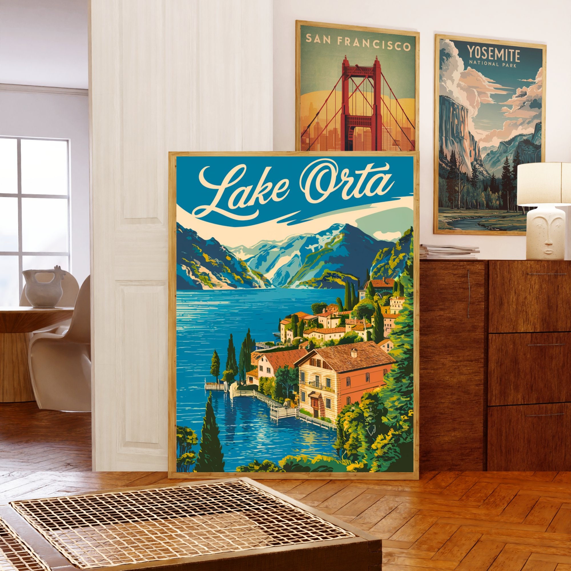 Cartello In Latta Vintage Campo Lago Di Cristallo – 10,2 X 40,6 Cm Per Interni/Esterni