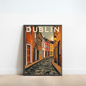 Dublin Vintage Travel Poster - Dublin Print, Ireland Wall Art, Framed, Gift Ireland Present