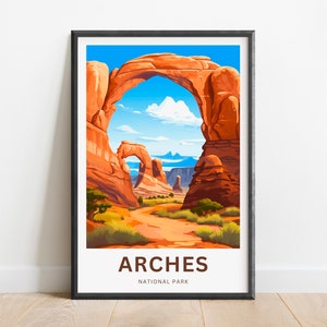 Arches Travel Print - Arches poster, National Park Wall Art, Framed present, Gift Utah Present