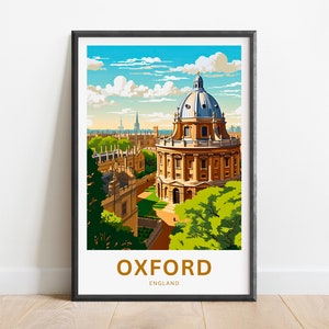 Oxford Travel Print - Oxford poster, England Wall Art, Framed present, Gift England Present