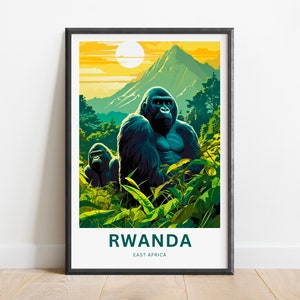 Rwanda Travel Print - Rwanda poster, East Africa Wall Art, Framed present, Gift United Africa Decor, Custom Text Personalized