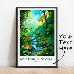 Personalized Daintree Rainforest Travel Print - Daintree Rainforest poster, Queensland, Wall Art, Framed present, Gift Australia Present