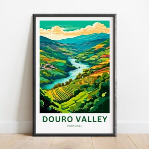 Douro Valley Travel Print - Douro Valley poster, Portugal Wall Art, Framed present, Gift Portugal Present