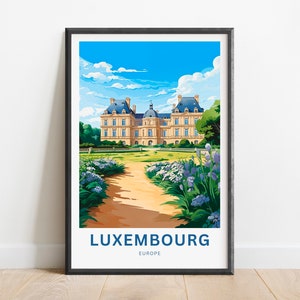 Luxembourg Travel Print - Luxembourg poster, Europe Wall Art, Framed present, Gift European Present