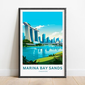 Marina Bay Sands Travel Print - Marina Bay Sands poster, Singapore Wall Art, Framed present, Gift Singapore Present