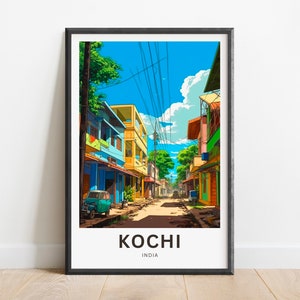 Kochi Travel Print - Kochi  poster, India Wall Art, Framed present, Gift India Present