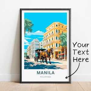 Personalized Manila Travel Print - Manila poster, Philippines Wall Art, Framed present, Gift Philippines Present