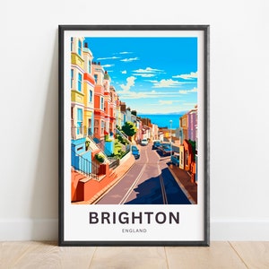 Brighton Travel Print - Brighton Poster, England Wandkunst, gerahmtes Geschenk, England Geschenk