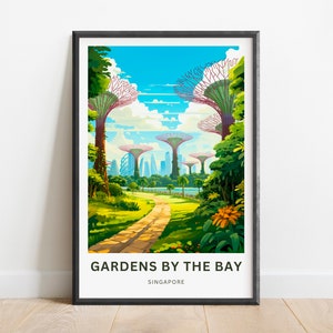 Gardens by the Bay Travel Print - Gardens by the Bay Sands poster, Singapore Wall Art, Framed present, Gift Singapore Present
