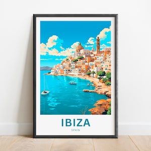 Ibiza Travel Print - Ibiza poster, Spain Wall Art, Framed present, Gift Spain Present