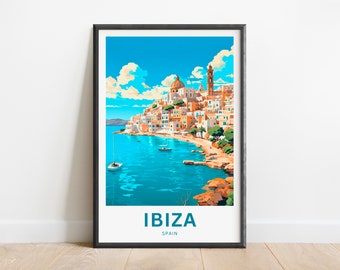 Ibiza Travel Print - Ibiza poster, Spain Wall Art, Framed present, Gift Spain Present