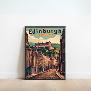 Edinburgh Vintage Travel Poster - Edinburgh print, Scotland Wall Art, Framed present, Gift Scotland Present