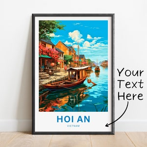 Personalized Hoi An Travel Print - Hoi An poster, Vietnam Wall Art, Framed present, Gift Vietnam Present