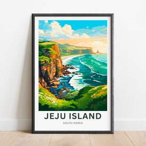 Jeju Island Travel Print - Jeju Island poster, South Korea Wall Art, Framed present, Gift South Korea Present