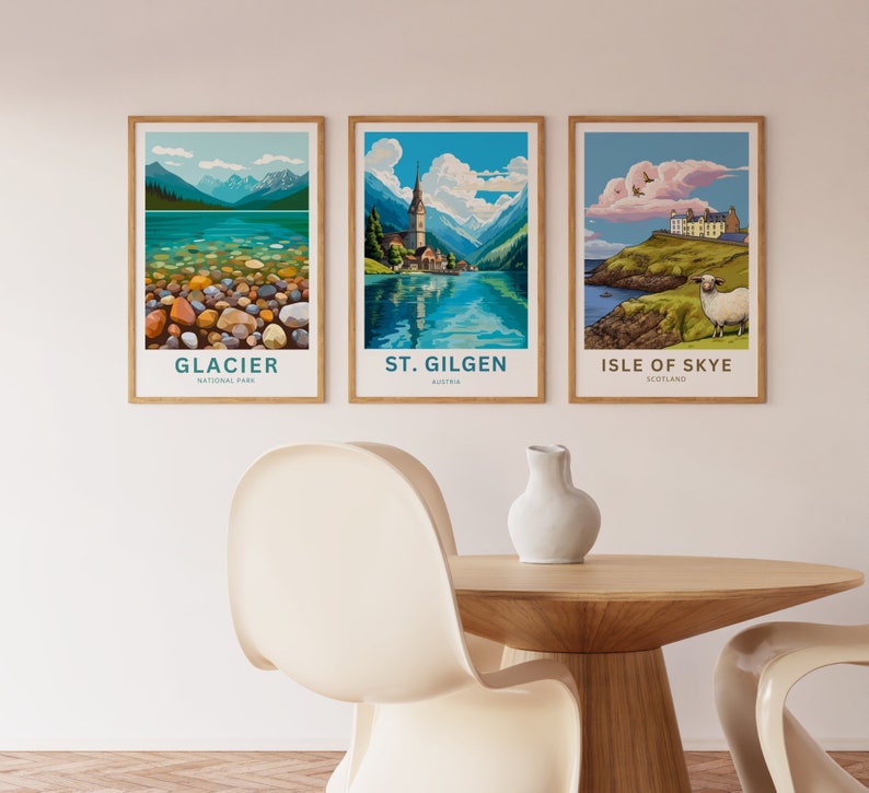 St. Gilgen Travel Print St. Gilgen poster, Austria Wall Art, Framed present, Gift Austria Present image 3