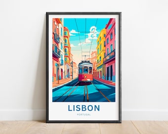Lisbon Travel Print - Lisbon poster, Portugal Wall Art, Framed present, Gift Portugal Present