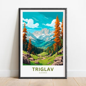Triglav Travel Print - Triglav  poster, Slovenia Wall Art, Framed present, Gift Slovenia Present