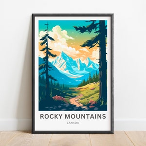 Rocky Mountains Travel Print - Rocky Mountains poster, Canada Wall Art, Framed present, Gift Canada Present