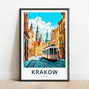 Krakow Travel Print - Krakow poster, Poland Wall Art, Framed present, Gift Poland Present