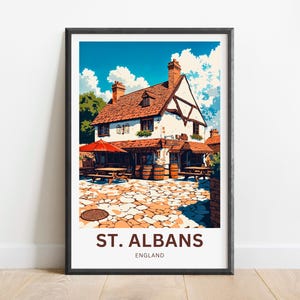 St. Albans Travel Print - St. Albans poster, England Wall Art, Framed present, Gift England Present