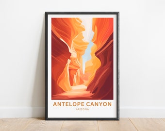 Antelope Canyon Travel Print - Antelope Canyon poster, Arizona Wall Art, Framed present, Gift Arizona  Present