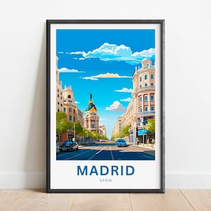 Madrid Travel Print - Madrid poster, Spain Wall Art, Framed present, Gift Spain Present