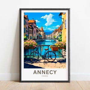 Annecy Travel Print - Annecy poster, France Wall Art, Framed present, Gift France Present