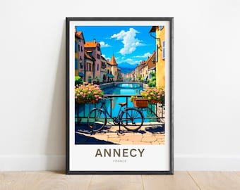 Impression de voyage Annecy - affiche Annecy, art mural France, cadeau encadré, cadeau France