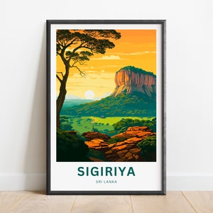 Sigiriya Travel Print - Sigiriya poster, Sri Lanka Wall Art, Framed present, Gift Sri Lanka Present