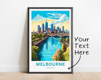 Personalized Melbourne Travel  Print - Melbourne poster, Australia Wall Art, Framed present, Gift Australia Present