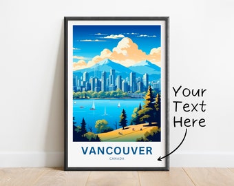 Stampa artistica da parete del lago Vancouver - Decorazione da viaggio minimalista
