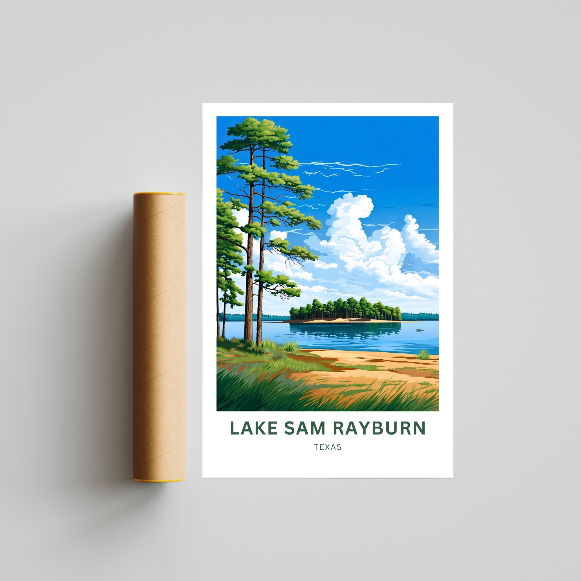 Personalized Lake Sam Rayburn Travel Print Sam Rayburn Poster