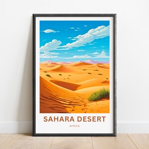 Sahara Desert Travel Print - Sahara Wüste Poster, Afrika Wandkunst, gerahmtes Geschenk, Geschenk Afrika Geschenk