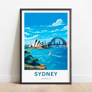 Sydney Travel Print - Sydney poster, Australia Wall Art, Framed present, Gift Australia Present