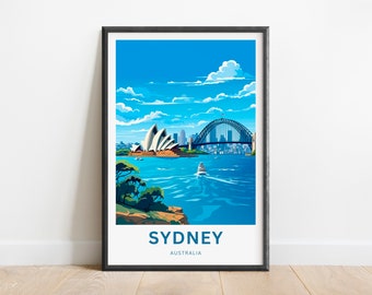 Sydney Travel Print - Sydney poster, Australia Wall Art, Framed present, Gift Australia Present