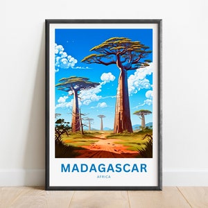 マダガスカル旅行プリント - マダガスカルポスター、アフリカ壁アート、額入りプレゼント、ギフトアフリカプレゼント