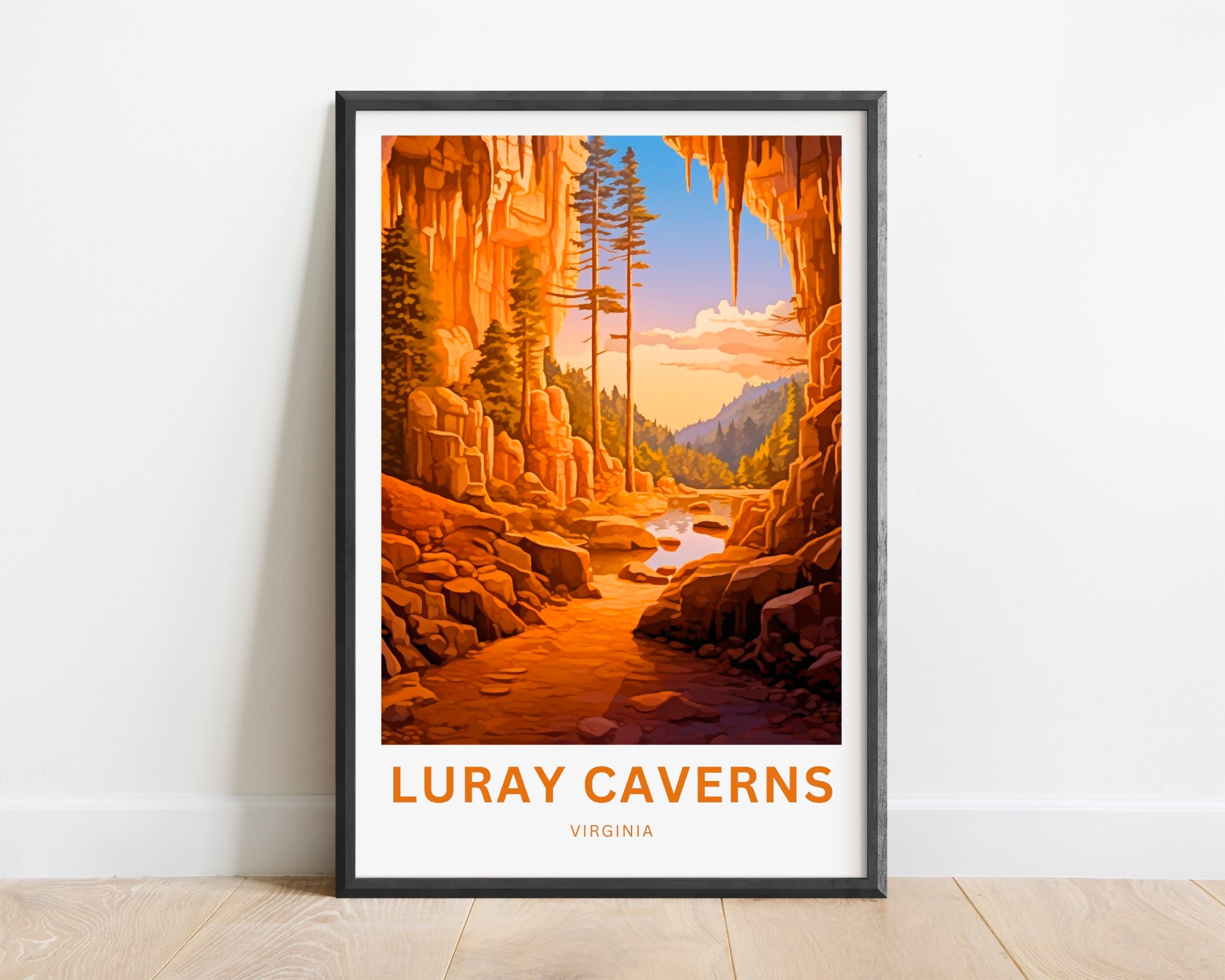 Luray Caverns Reisedruck - Luray Caverns Poster, Virginia Wall Art, gerahmtes Geschenk, Geschenk Virginia Present