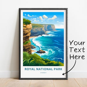 Personalized Royal Travel Print - Royal poster, National Park Wall Art, Framed present, Gift Australia Present