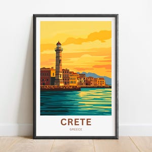 Crete Travel Print - Crete poster, Greece Wall Art, Framed present, Gift Greece Present