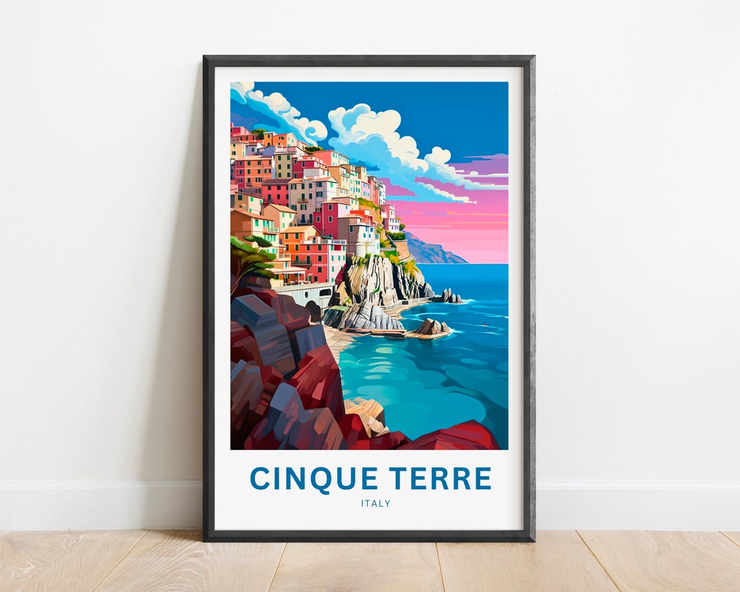 Cinque Terre Travel Print - Cinque Terre Poster, Italy Wall Art, Framed ...