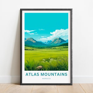 Atlas Mountains Travel Print - Atlas Mountains poster, Morocco Wall Art, Framed present, Gift Morocco Present