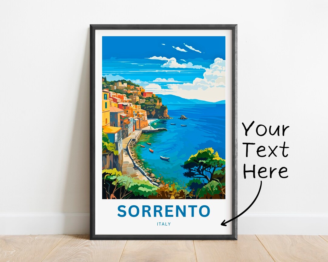 Personalized Sorrento Travel Print - Sorrento Poster, Italy Wall Art, Framed Present, Gift Italy ...